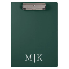 Emerald groen en wit | Modern monogram Klembord