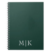 Emerald groen en wit | Modern monogram Notitieboek (Voorkant)