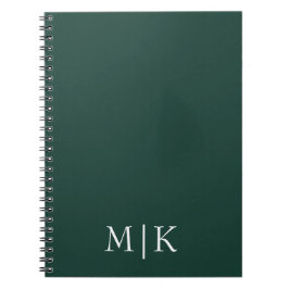 Emerald groen en wit | Modern monogram Notitieboek