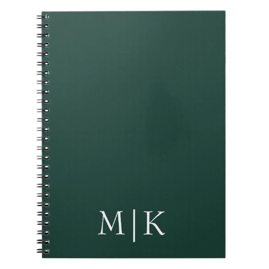 Emerald groen en wit | Modern monogram Notitieboek (Voorkant)