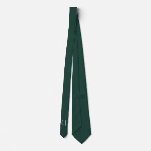 Emerald groen en wit | Modern monogram Stropdas (Achterkant)