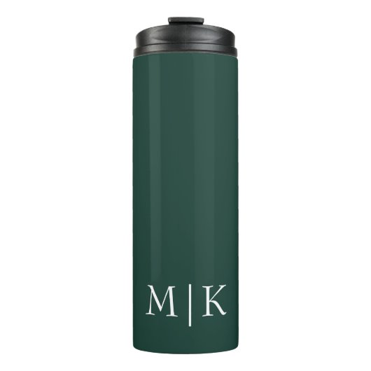 Emerald groen en wit | Modern monogram Thermosbeker (Voorkant)