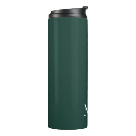 Emerald groen en wit | Modern monogram Thermosbeker (Gedraaid links)