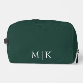 Emerald groen en wit | Modern monogram Toilettasje