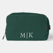 Emerald groen en wit | Modern monogram Toilettasje (Achterkant)