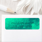 Emerald Groen Glas Metaal Terugkeeradreslabels Etiket (Insitu)