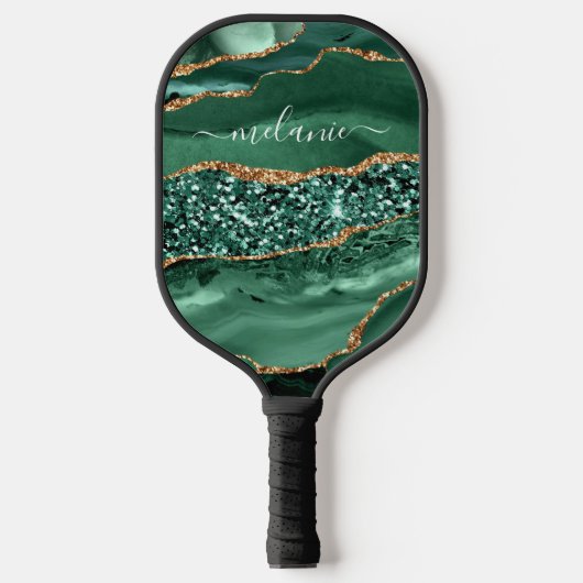 Emerald Groen Goud Aangepaste Naam Pickleball Padd Pickleball Paddle (Voorkant)
