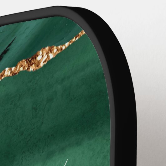 Emerald Groen Goud Aangepaste Naam Pickleball Padd Pickleball Paddle (Links Detail)