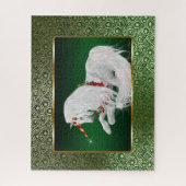 Emerald Groen Goud Fantasie Vakantie Eenhoorn Legpuzzel (Verticaal)