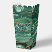 Emerald Groen Goud Glitter Custom Name Popcorn Box Bedankdoosjes (Achterkant)