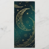 Emerald Groen Goud Hemelse Bruiloft Menu (Achterkant)