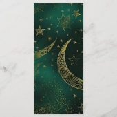 Emerald Groen Goud Hemelse Bruiloft Menu (Achterkant)