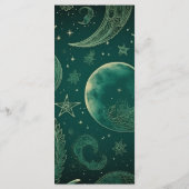 Emerald Groen Goud Hemelse Bruiloft Menu (Achterkant)