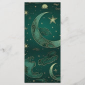 Emerald Groen Goud Hemelse Bruiloft Menu (Achterkant)