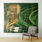 Emerald Groen Goud Hoge Hak Verjaardag Achtergrond Wandkleed (In Situ (horizontaal))