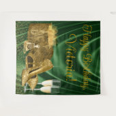 Emerald Groen Goud Hoge Hak Verjaardag Achtergrond Wandkleed (Voorkant (horizontaal))