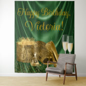 Emerald Groen Goud Hoge Hak Verjaardag Achtergrond Wandkleed (In situ)