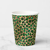 Emerald groen goud luipaard partij papieren bekers (Achterkant)
