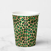 Emerald groen goud luipaard partij papieren bekers (Rechts)