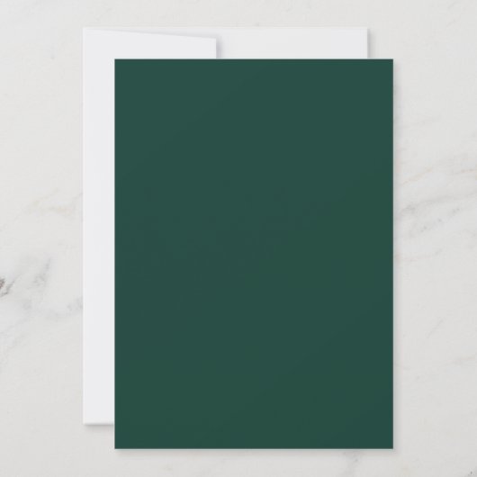Emerald Groen Goud Rococo Foliage Bruiloft Kaart (Achterkant)