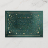 Emerald Groen Goud Tarot Hemelse bruiloft Details Informatiekaartje (Voorkant)