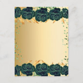 Emerald groen gouden bloemen partij briefpapier ka save the date (Achterkant)