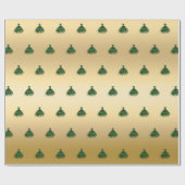 Emerald groen gouden jurk verjaardag meisje cadeaupapier (Vlak)