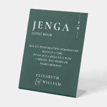 Emerald Groen Jenga-gastenboek Minimalistisch Mode