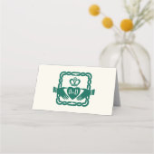 Emerald Groen Keltisch Claddagh trouwadres Plaatskaartje (Achterkant)