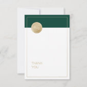 Emerald groen minimalistische moderne bruiloft bed bedankkaart (Voorkant)