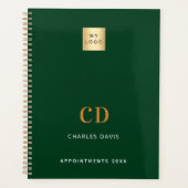 Emerald groen monogram initialen business logo 202 planner (Voorkant)
