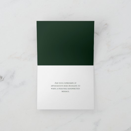 Emerald Groen Monogram & Pijlen Bruiloft Dank u Bedankkaart (Binnen)