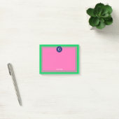 Emerald Groen Navy Hot Roze Ingelijste 1I Monogram Post-it® Notes (Kantoor)