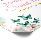 Emerald Groen Quinceañera Kroon Roze Welkomstbord Poster (Hoek)