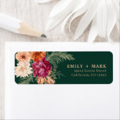 Emerald groen rustieke herfst bruiloft retour adre etiket (Insitu)