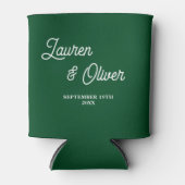 Emerald Groen Script Minimalistische bruiloft Blikjeskoeler (Voorkant)