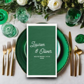 Emerald Groen Script Minimalistische bruiloft Servet