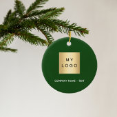Emerald groen wit bedrijf logo keramisch ornament