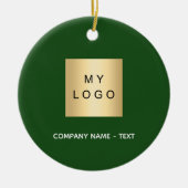 Emerald groen wit bedrijf logo keramisch ornament (Voorkant)