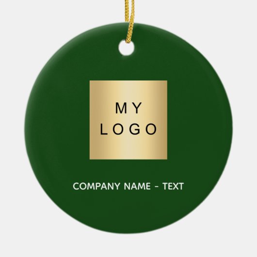 Emerald groen wit bedrijf logo keramisch ornament (Voorkant)