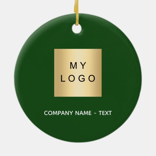 Emerald groen wit bedrijf logo keramisch ornament (Achterkant)