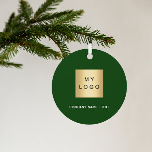 Emerald groen wit bedrijf logo metalen ornament