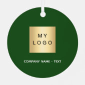 Emerald groen wit bedrijf logo metalen ornament (Achterkant)