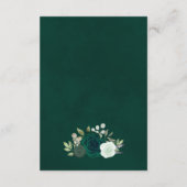 Emerald Groene Boho Rozen Trouwdetails QR-code Informatiekaartje (Achterkant)