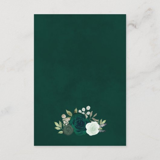Emerald Groene Boho Rozen Trouwdetails QR-code Informatiekaartje (Achterkant)