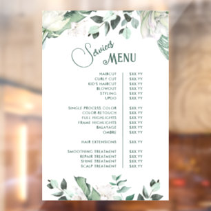 Emerald Groene Dienstmenu Raamsticker