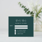 Emerald groene ginkgo budget bruiloft reactie RSVP (Staand voorkant)