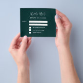 Emerald groene ginkgo budget bruiloft reactie RSVP Flyer (Hand)