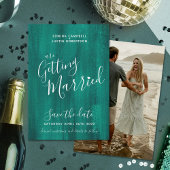 Emerald groene moderne kunst save the date kaarten