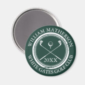 Emerald Groene Naam En Club Naam Datum Magneet (Voorkant / Achterkant)
